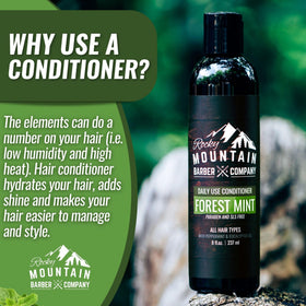 Rocky Mountain Barber Company conditioner texture pouring to show lightweight hydration