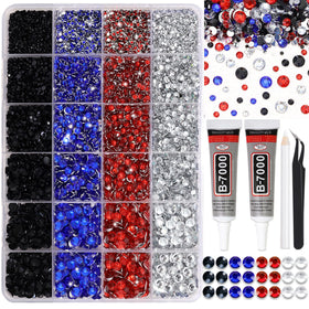 RODAKY front packaging showing mixed-size rhinestones and tools for easy use