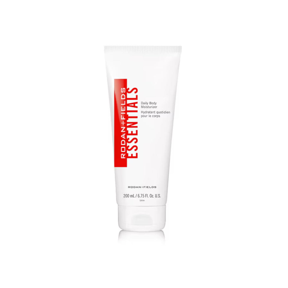 RODAN + FIELDS front packaging of daily body moisturizer showing size and label, conveys trust