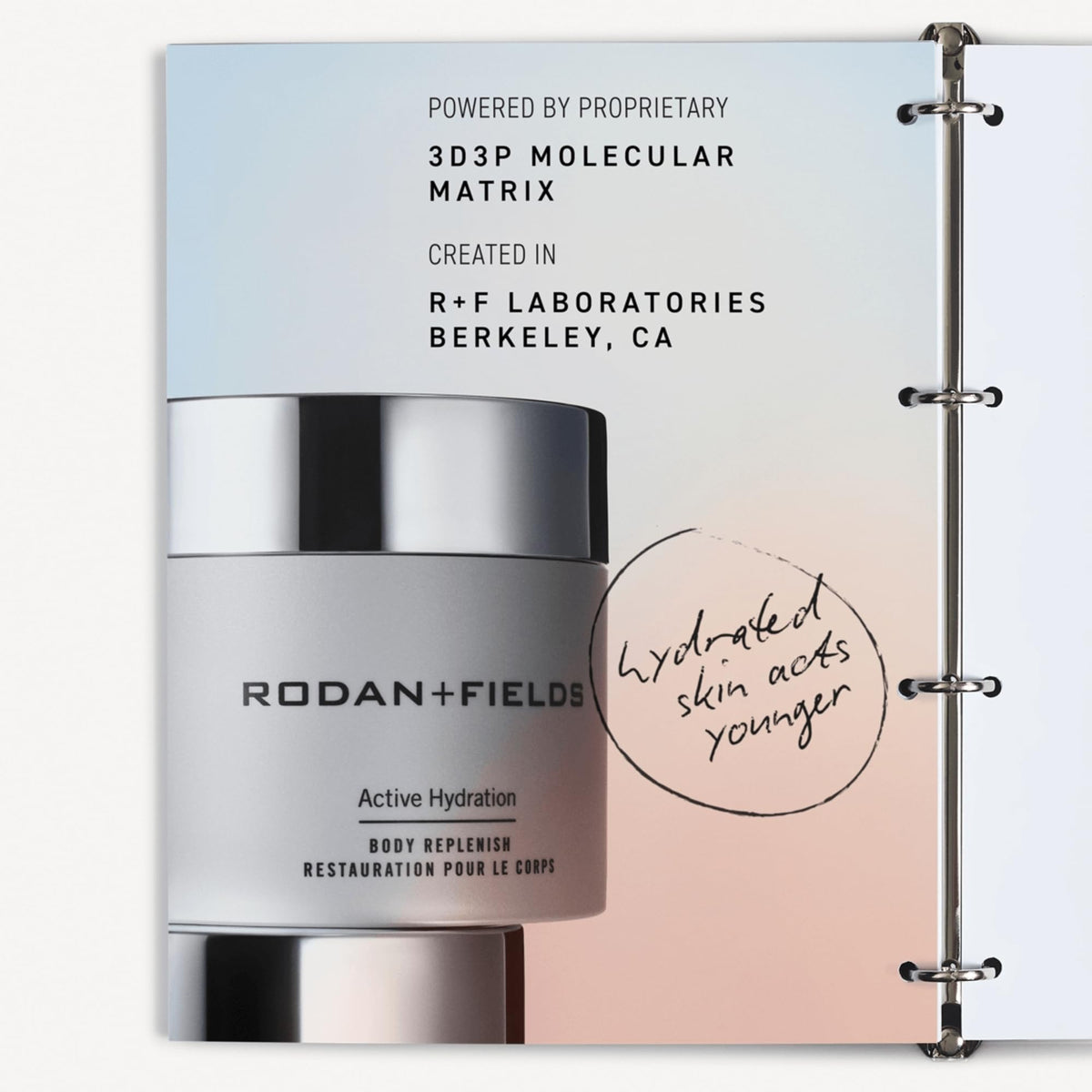 RODAN + FIELDS application on forearm illustrating smooth, non-greasy finish