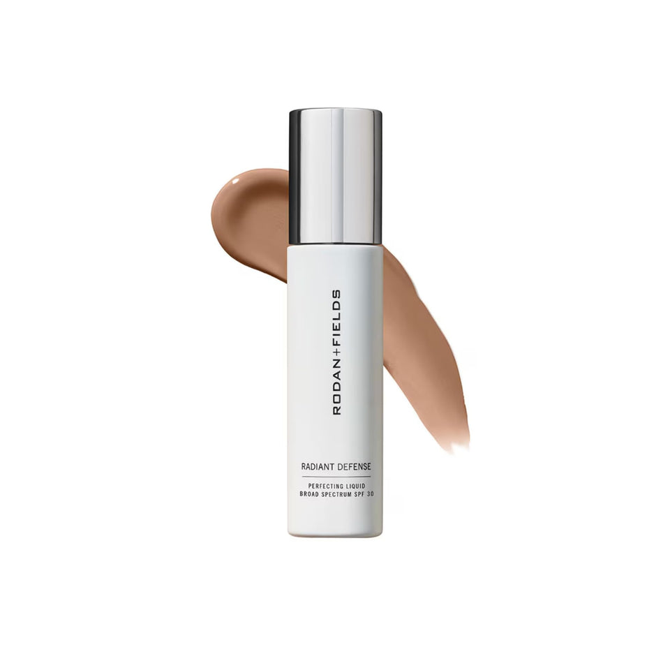 RODAN + FIELDS bottle front packaging showing shade Sand and benefits