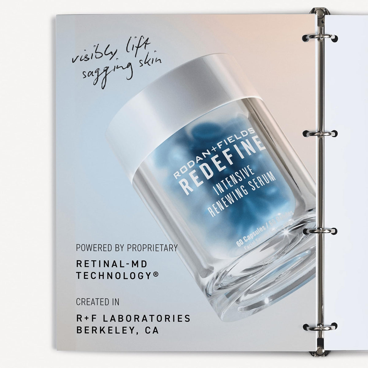 RODAN + FIELDS close-up of one capsule highlighting easy single-dose use