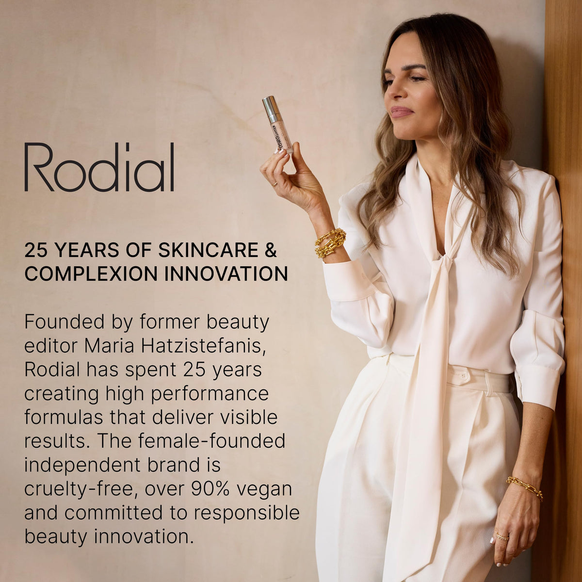 Rodial bottle on bathroom counter suggesting everyday beauty routine