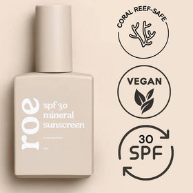 Roe Wellness bottle next to hand for size comparison and travel-friendly benefit