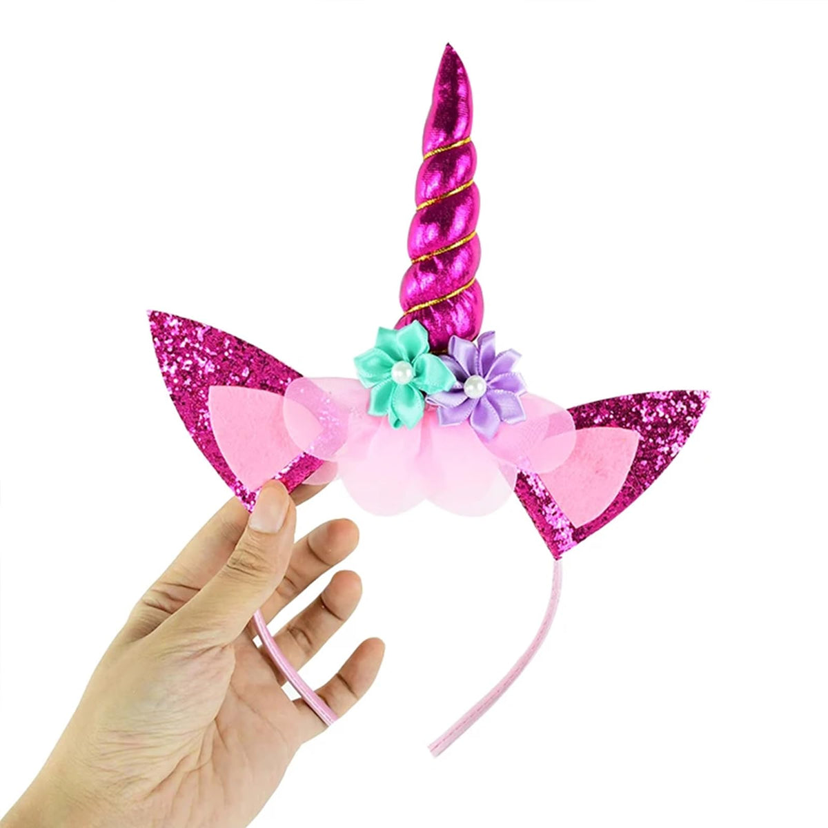 Roffiy headband held next to ruler for scale, demonstrating comfortable fit