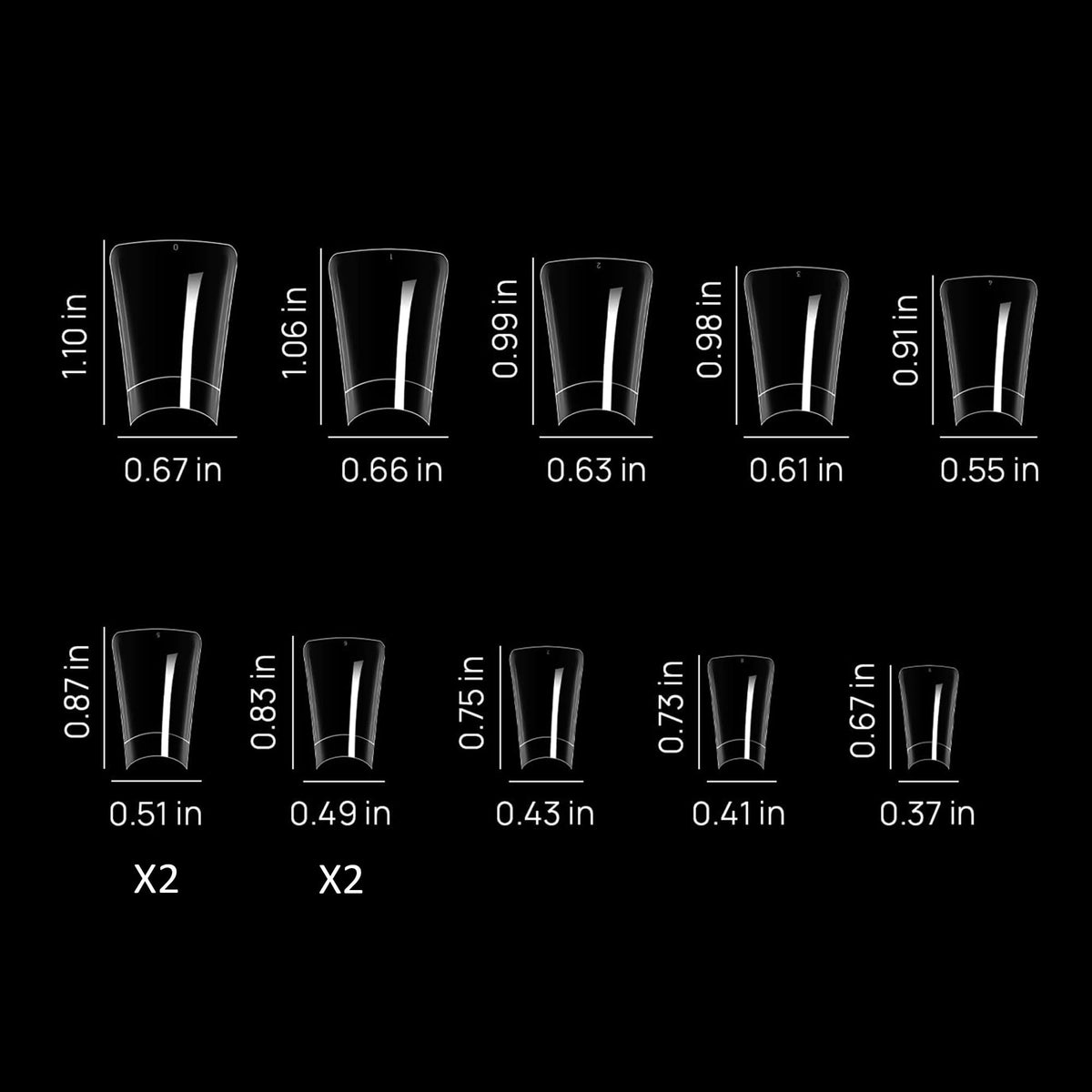 Rofran clear tip profile side view showing duck shape for easy customization