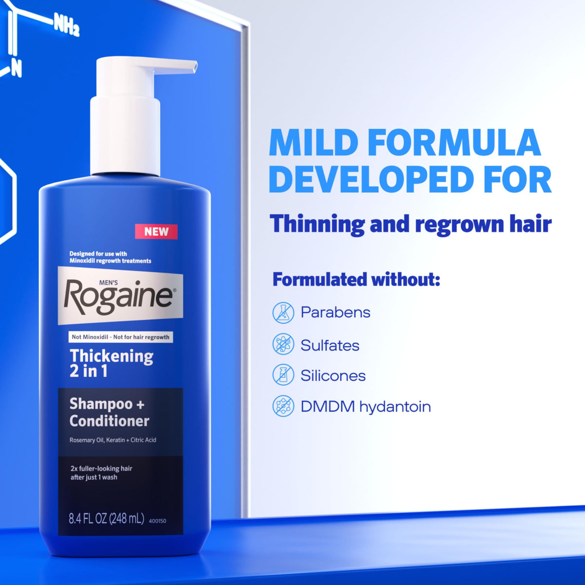 Hair after using Rogaine showing lifted roots and fuller-looking volume