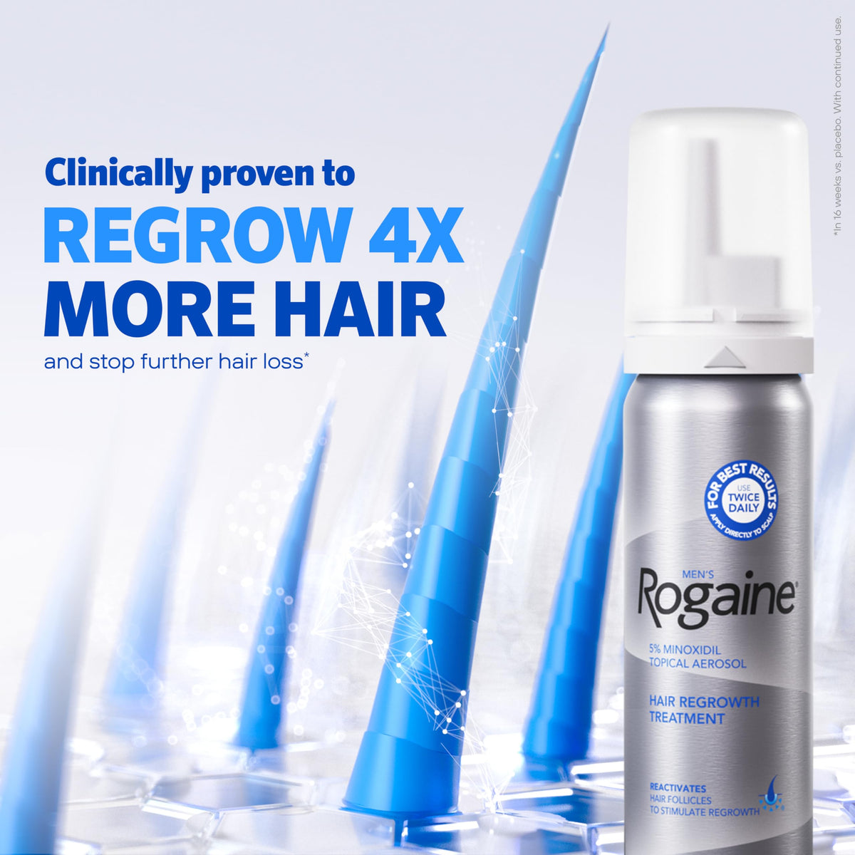 Rogaine foam close-up texture showing airy consistency for easy spread