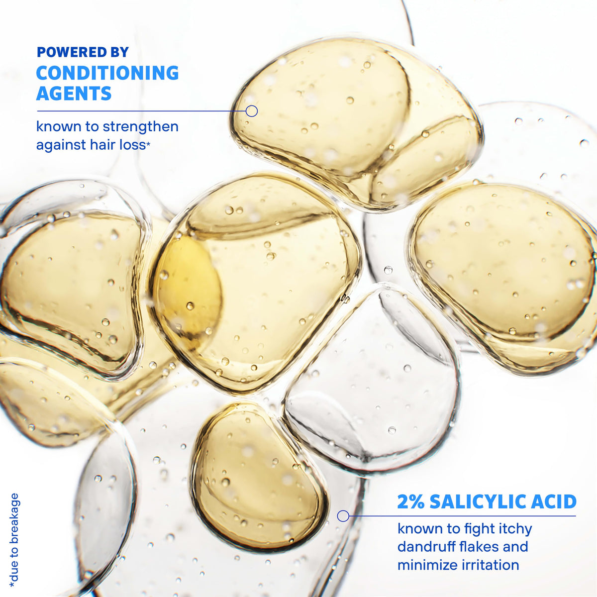Rogaine texture lather on hands demonstrating gentle exfoliation and conditioning