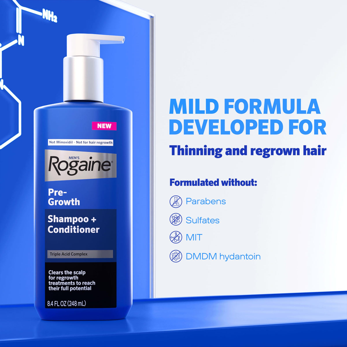 Rogaine creamy suds texture demonstrating gentle lathering action