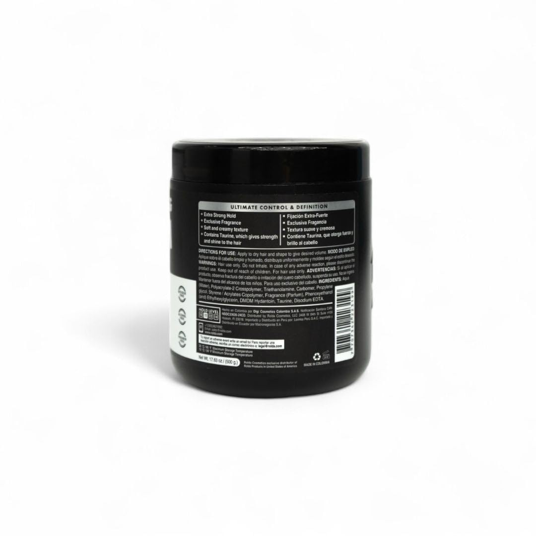 Rolda back ingredients label close-up showing alcohol- and paraben-free formula
