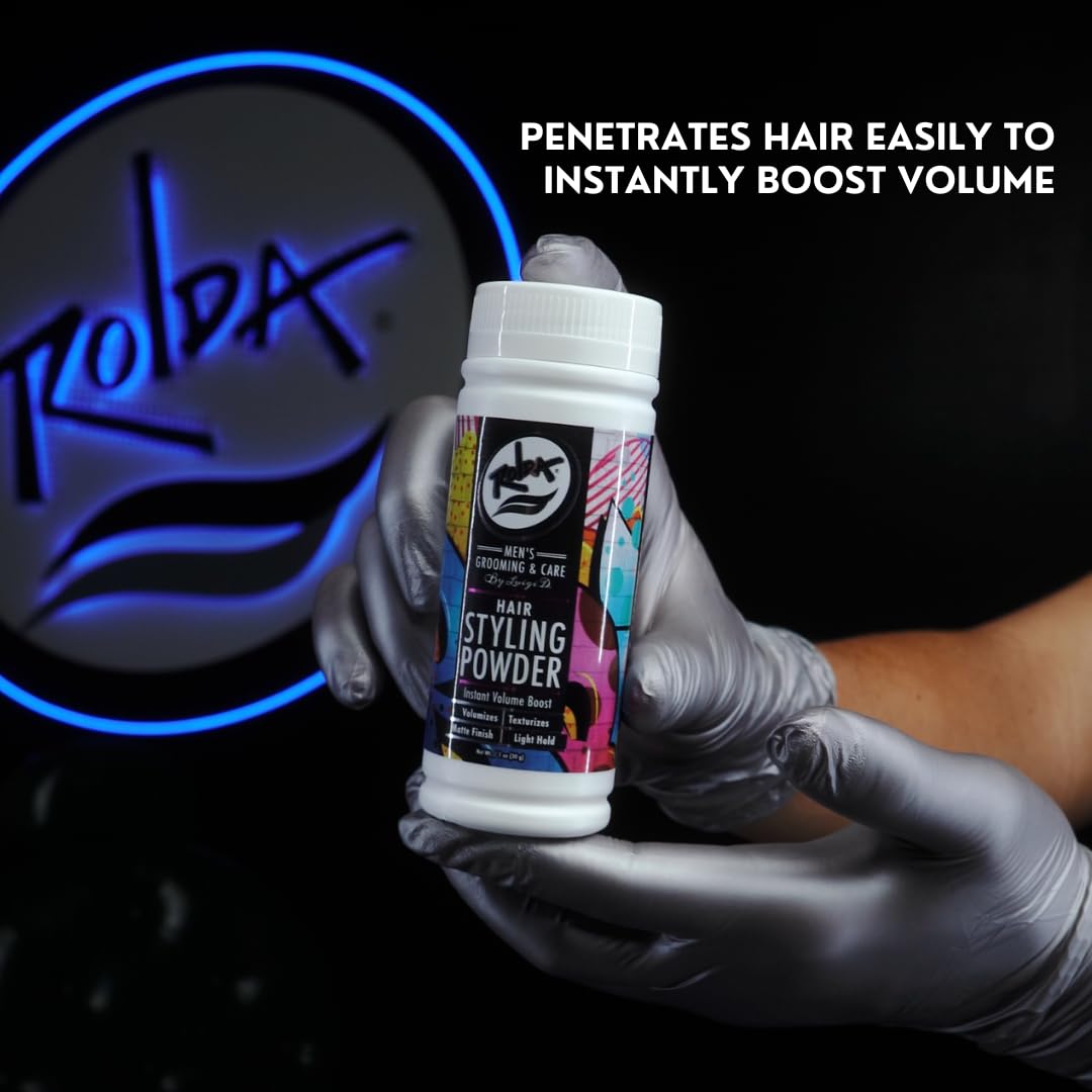 Rolda before and after comparison showing added volume and matte textured finish