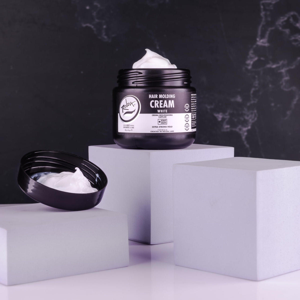Rolda cream texture close-up highlighting smooth consistency and moisturizing benefit