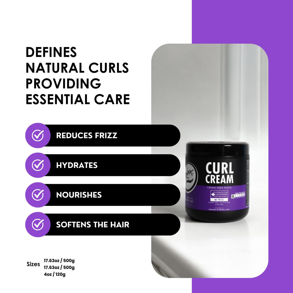 Rolda curl cream being diffused showing faster styling and enhanced curl volume