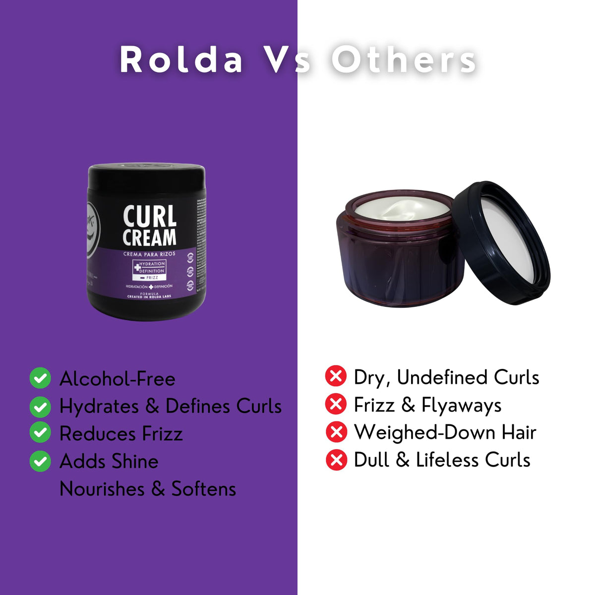 Rolda curl cream styled with diffuser, enhances definition and volume