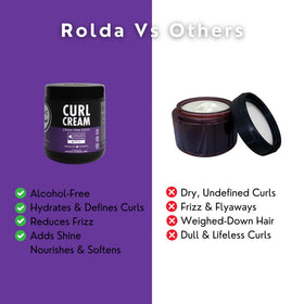 Rolda curl cream styled with diffuser, enhances definition and volume