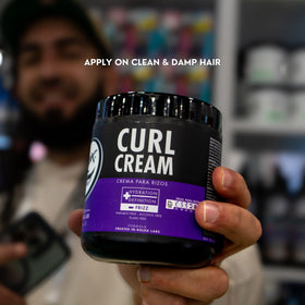 Rolda curl cream ingredients label closeup showing alcohol and paraben free formula