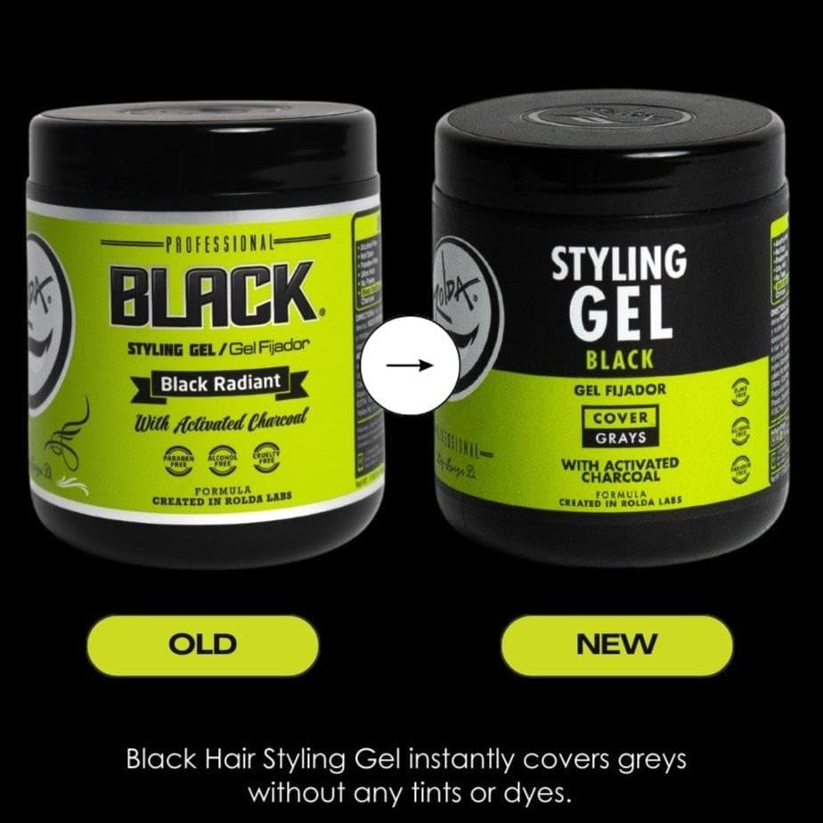 Rolda open jar close-up of charcoal gel texture for smooth styling