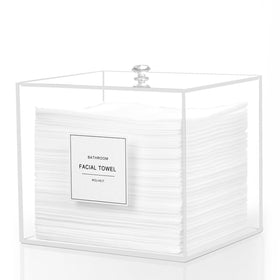 Rolheit clear box front view showing neat towel storage and easy refill