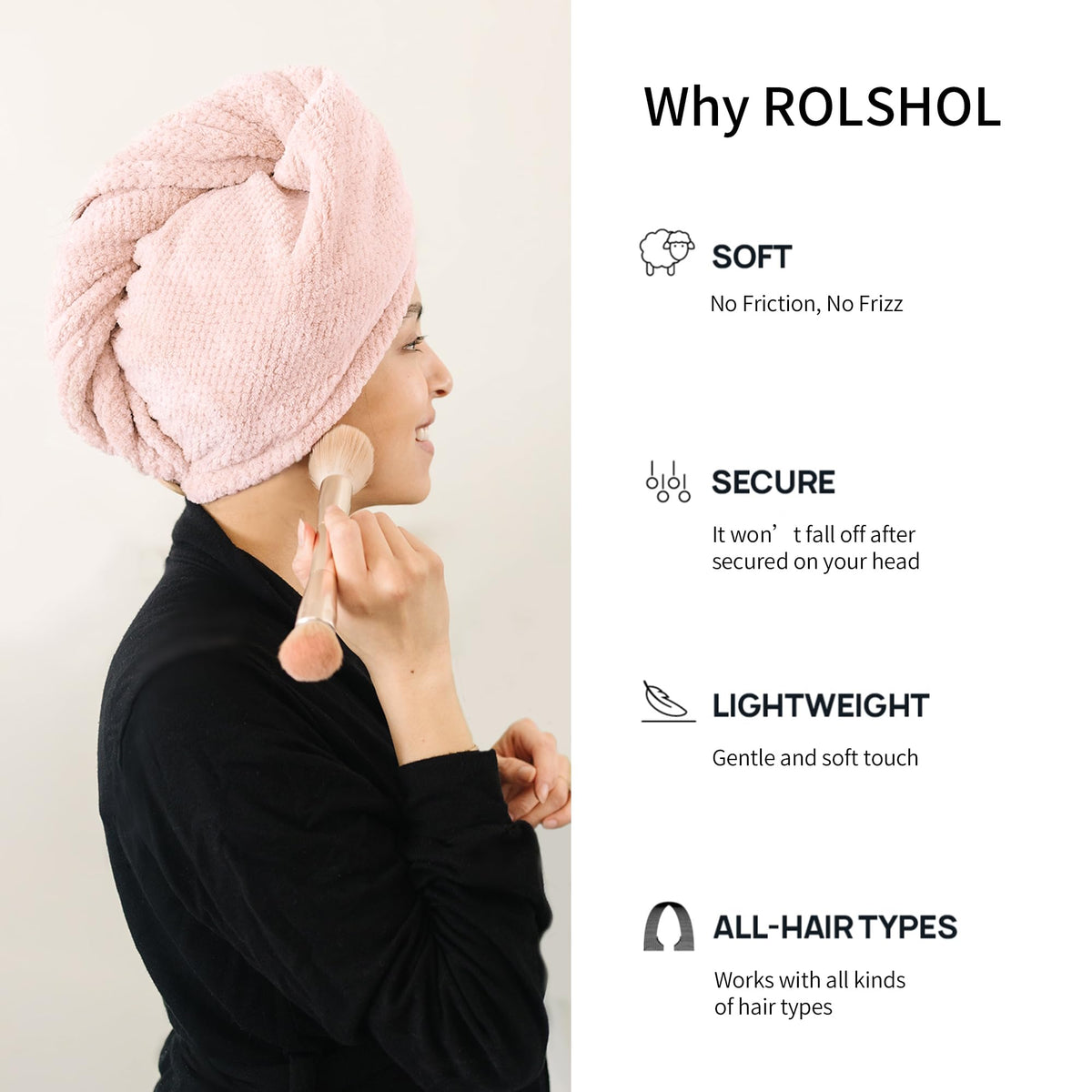 ROLSHOL wooden-style button and elastic loop detail for secure fastening