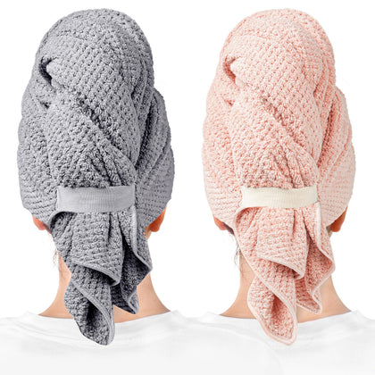 ROLSHOL front product view showing oversized hair towel and secure wrap benefit