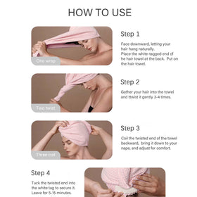 ROLSHOL hands-free styling routine while towel stays secure during skincare