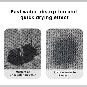 ROLSHOL towel wrap on wet hair after shower showing reduced dripping