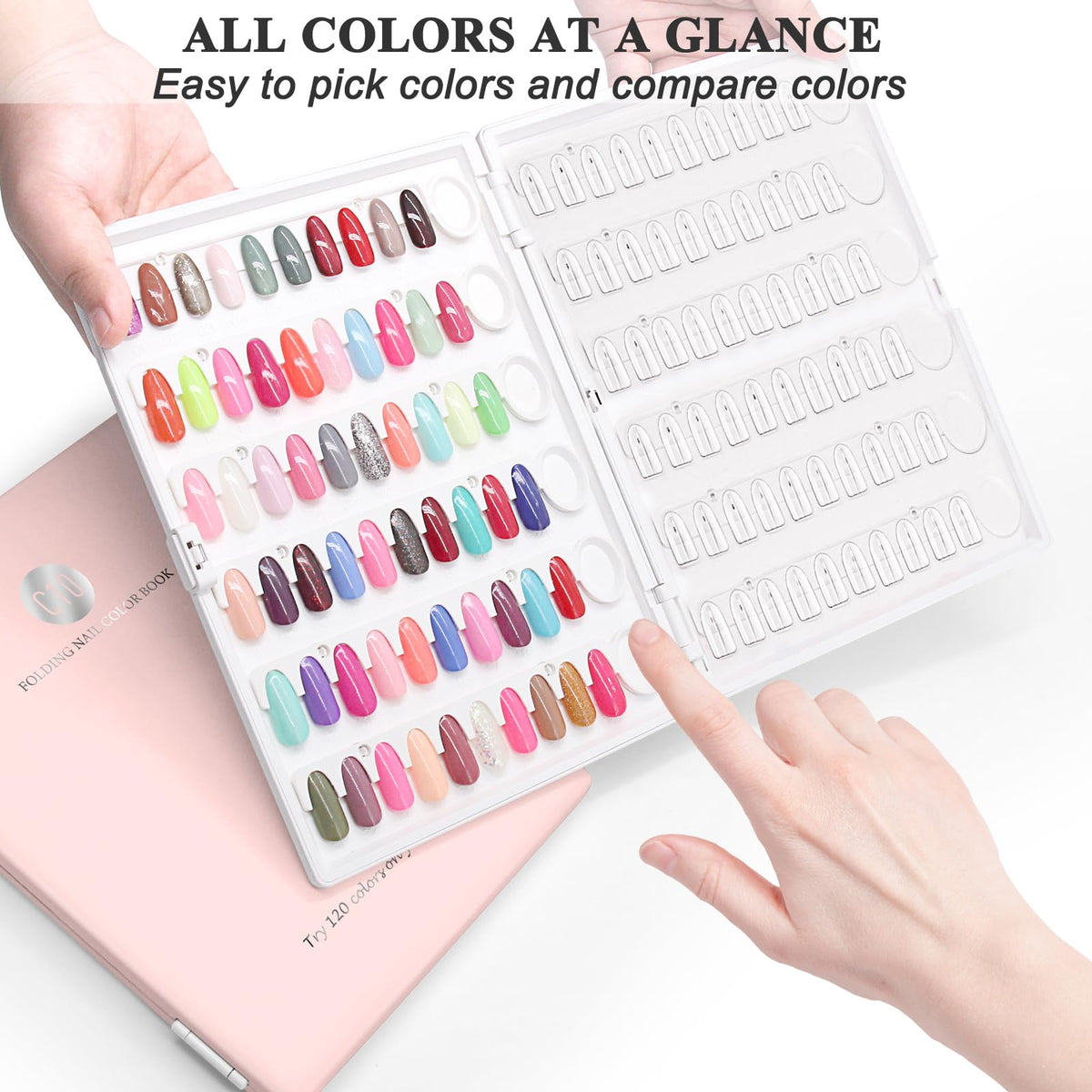 ROMALOVE gel polish swatches on tips showcasing opacity and glitter
