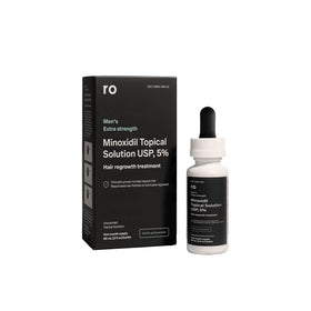 Ro ROMAN front bottle view showing unscented minoxidil formula benefit
