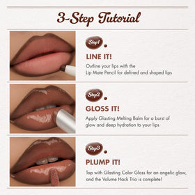 rom&nd application demo on lips showing layered gradient and fullness