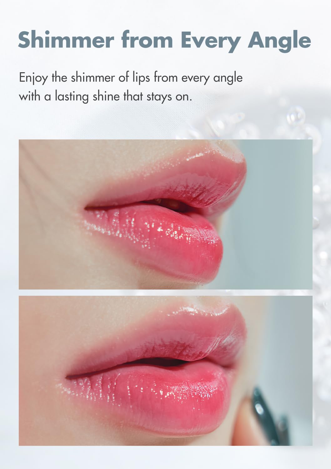rom&nd worn on lips in natural light showing dewy glow and flattering mauve