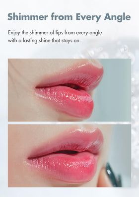 rom&nd worn on lips in natural light showing dewy glow and flattering mauve