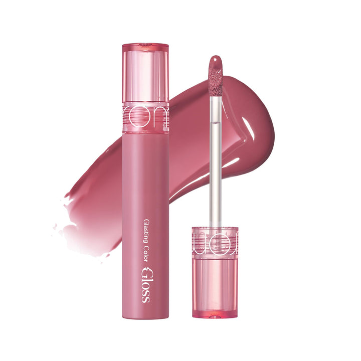 rom&nd front tube showing shade 04 GRAPY WAY and glossy finish benefit