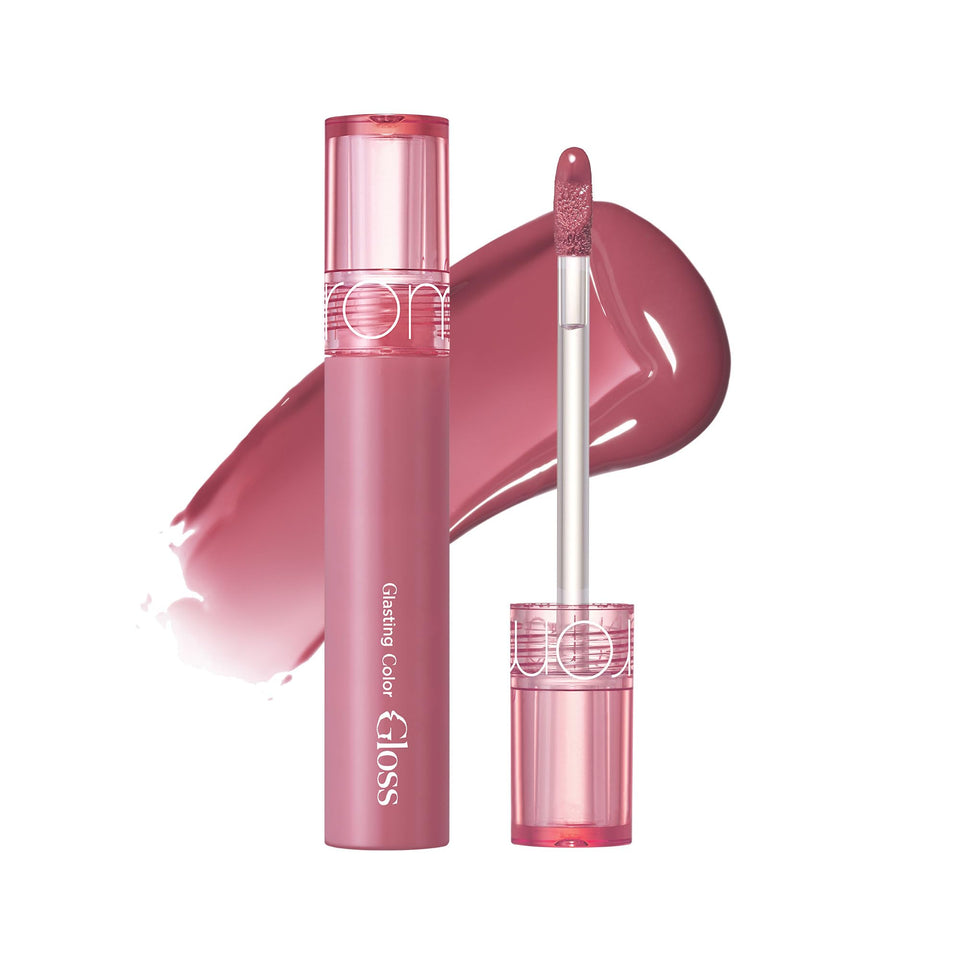rom&nd front tube showing shade 04 GRAPY WAY and glossy finish benefit