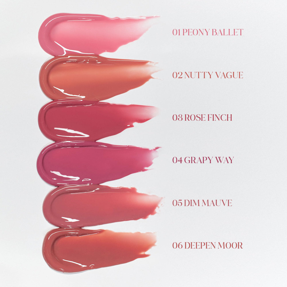 rom&nd gloss Peony Ballet applicator close-up illustrating precise wand for controlled, even application