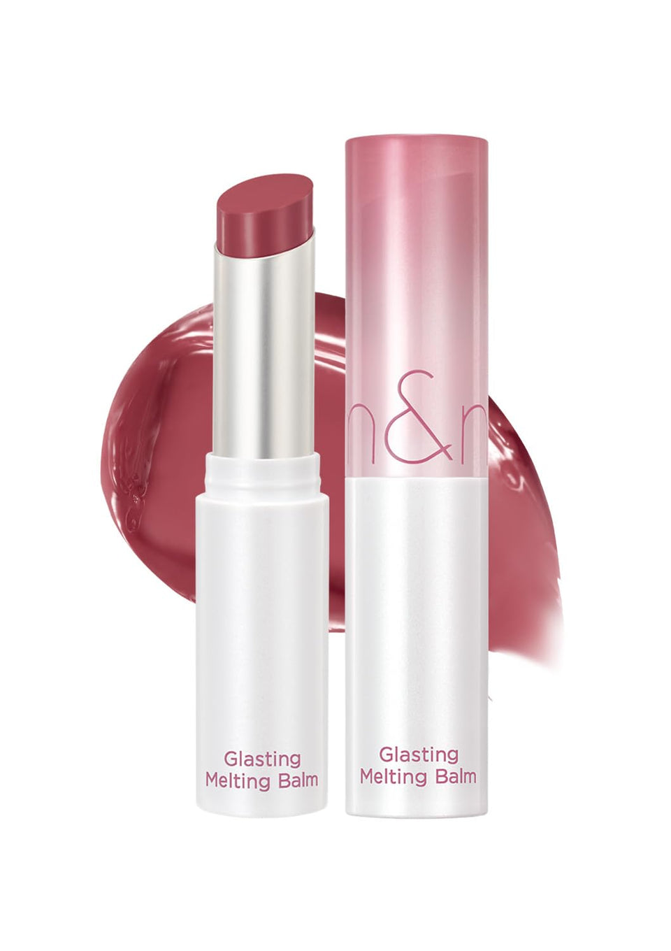 rom&nd front packaging of Glasting Melting Balm showing compact tube and branding, easy travel benefit