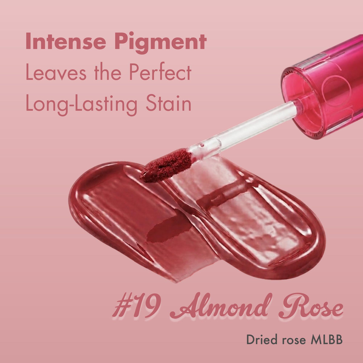 rom&nd shade on lips closeup showing natural dried-rose MLBB look and plumping effect