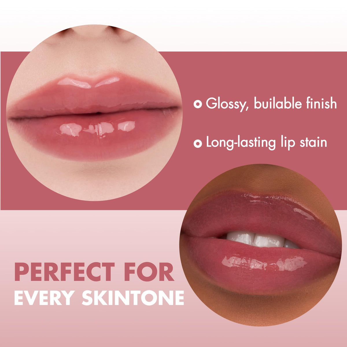 rom&nd syrupy texture drop highlighting glossy finish and non-sticky feel