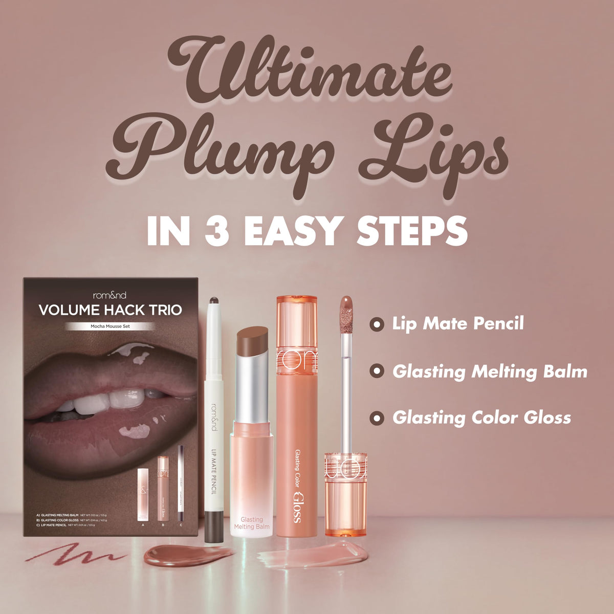 rom&nd Lip Mate Pencil close-up tip showing creamy texture for precise lining