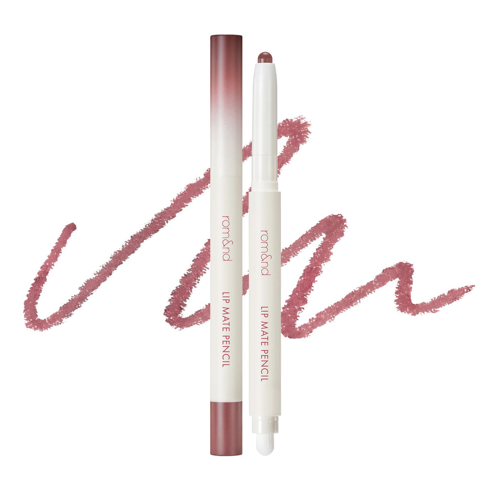 rom&nd lip mate pencil front packaging shows shade and branding for quick choice