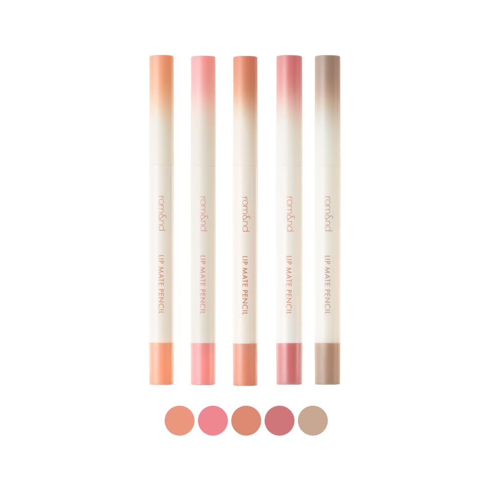 rom&nd Lip Mate Pencil styled next to a makeup bag for everyday convenience