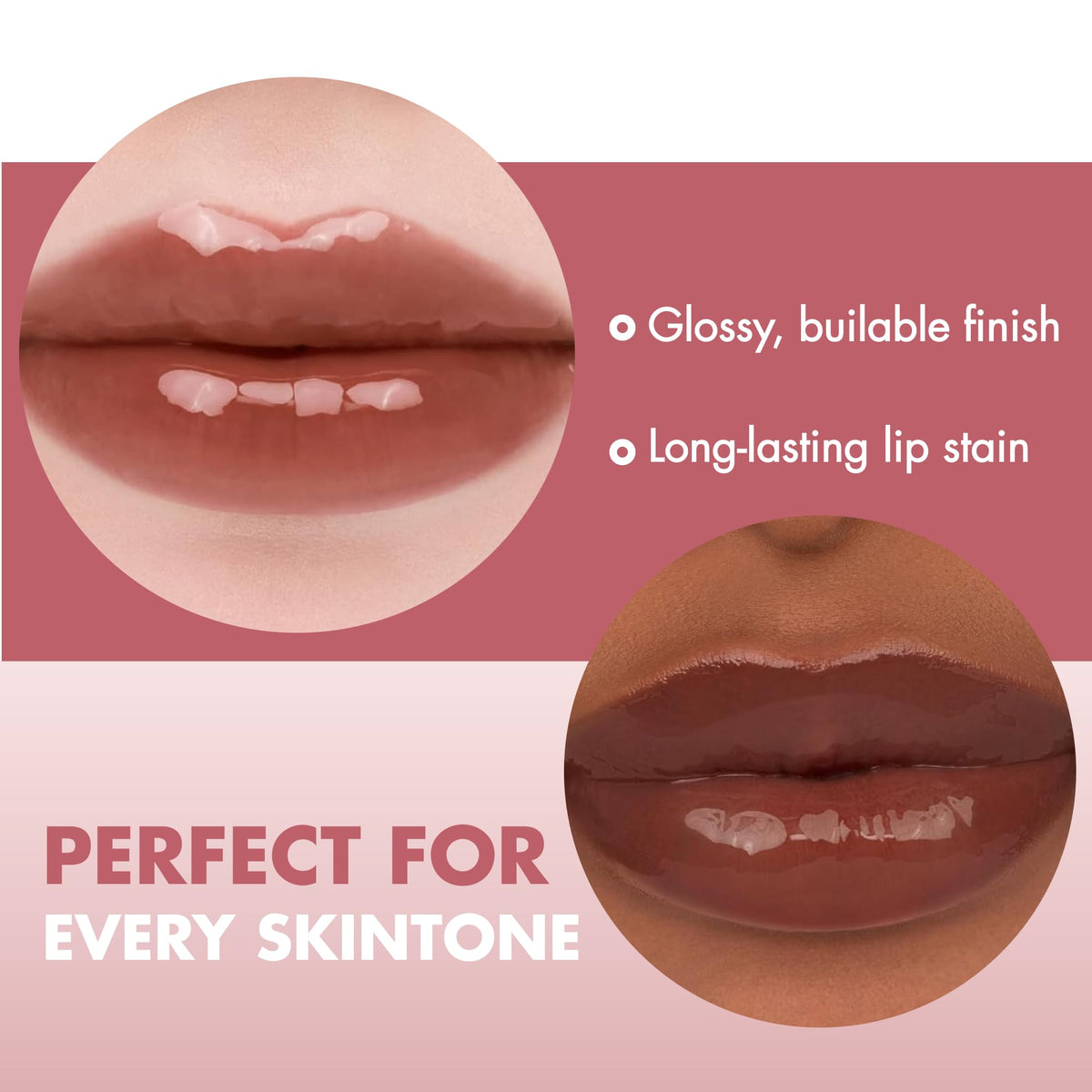 rom&nd on model lips gradient look showing natural blended warmth
