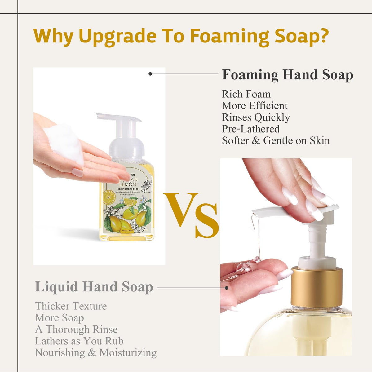 ROMIIE ZOI foaming texture on hand from pump showing rich creamy lather and softness