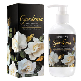ROMIIE ZOI front packaging showing gardenia lotion and readable label benefits