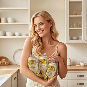 ROMIIE ZOI on a kitchen counter demonstrating fresh lemon aroma benefit