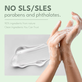 ROMIIE ZOI foam texture on hand highlighting gentle lather and moisturizing feel