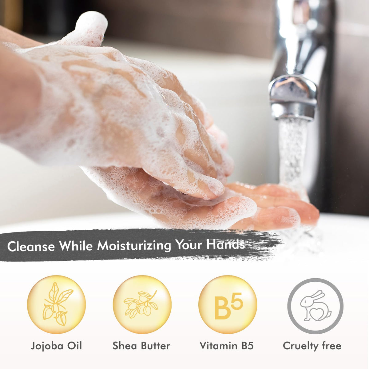 ROMIIE ZOI lather texture close-up showing rich foam and gentle cleansing benefit