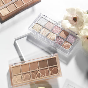 rom&nd palette swatches on skin showing smooth pigment payoff and blendability