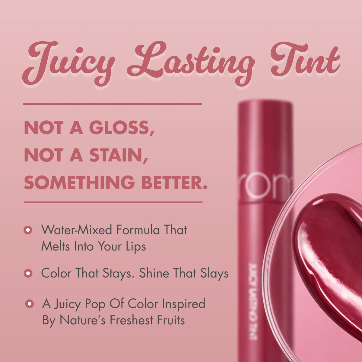 rom&nd applicator closeup demonstrating smooth precise application benefit