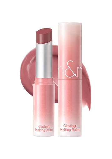 rom&nd balm front view showing sleek case and rosy shade, appealing everyday finish